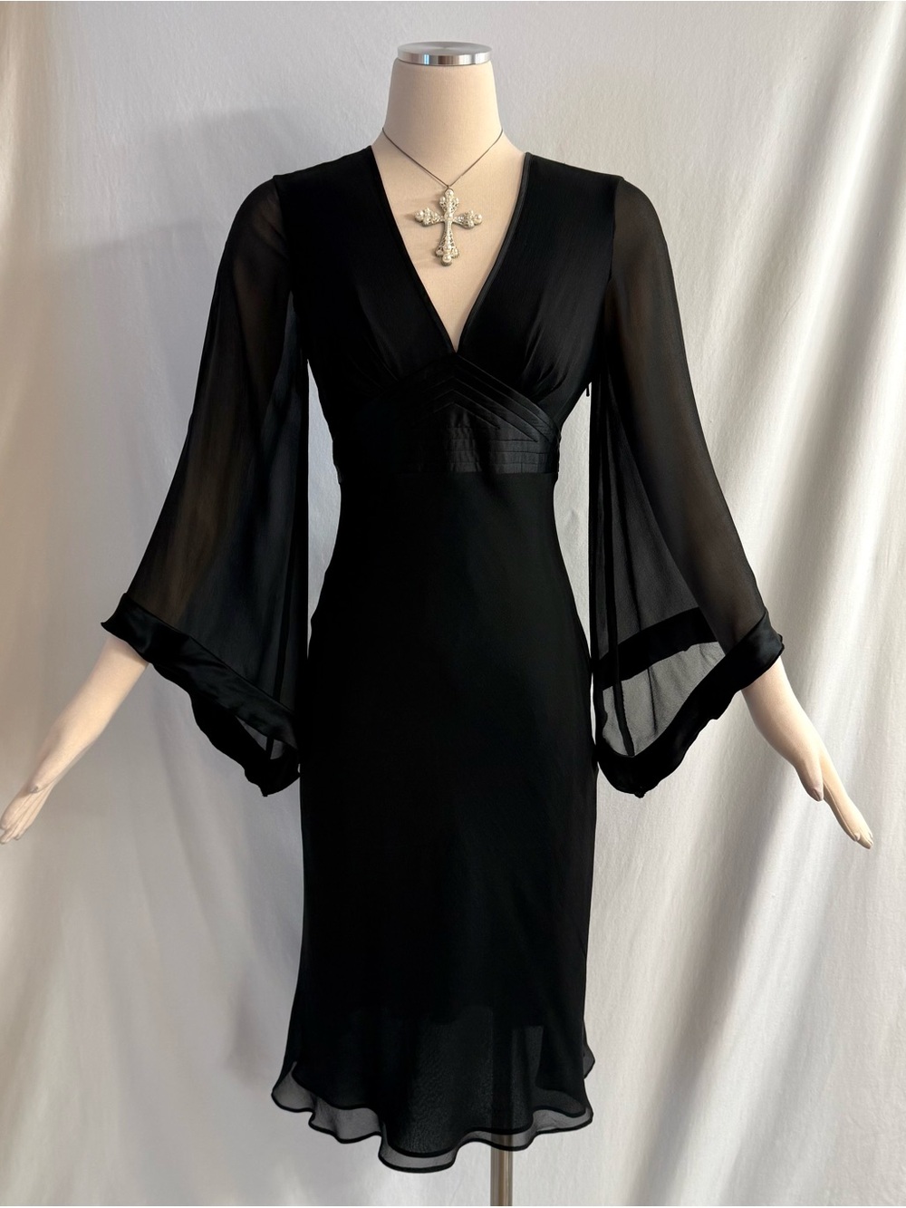 Y2K Express Black Silk Cocktail Dress